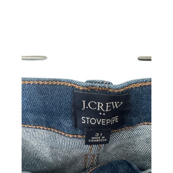 J.Crew Indigo Wash Signature Stretch High Rise Stovepipe Straight Jean Size 31 - Picture 2 of 11